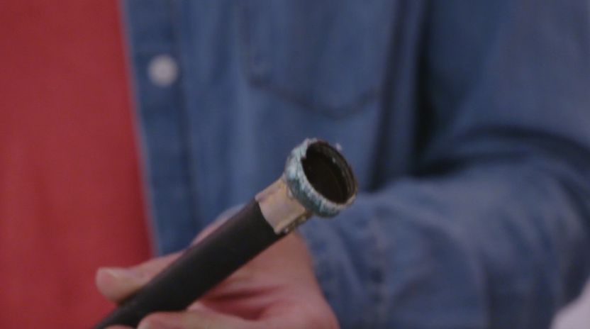 Corroded washing machine hose