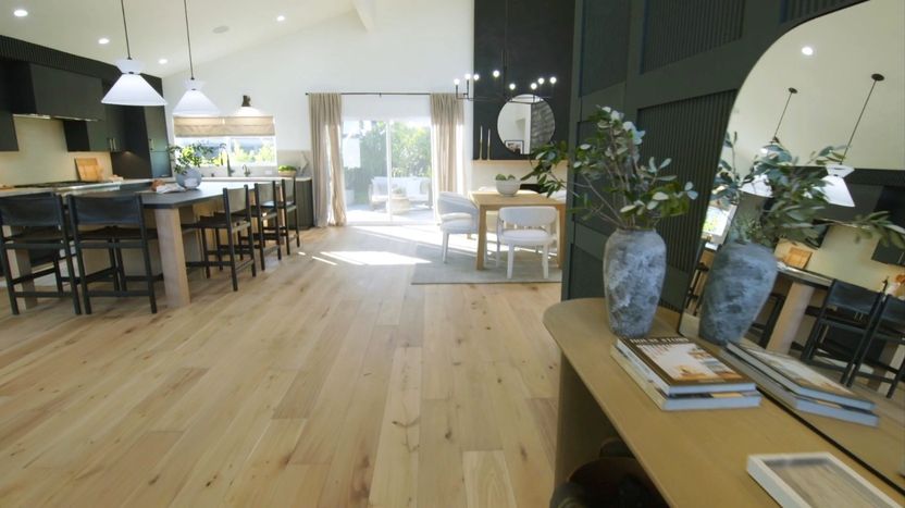 This engineered wood flooring was actually glued down.