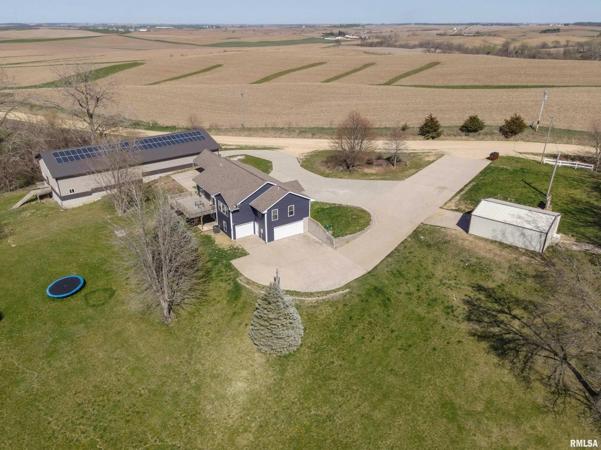 This extensive Iowa property has three underground spaces that could be used as storm shelters.