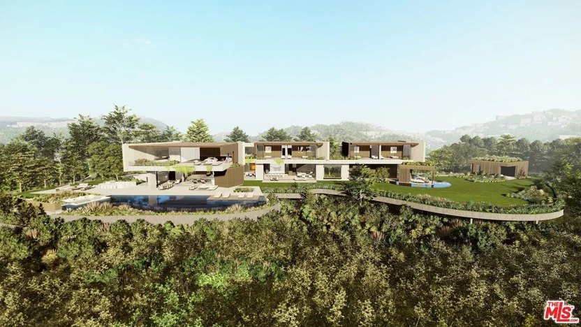 This seven-bedroom, 15-bath, 17,005 square foot home with a tennis court in Beverly Hills was originally priced at $64 million in February, and was reduced to $56.9 million in July.