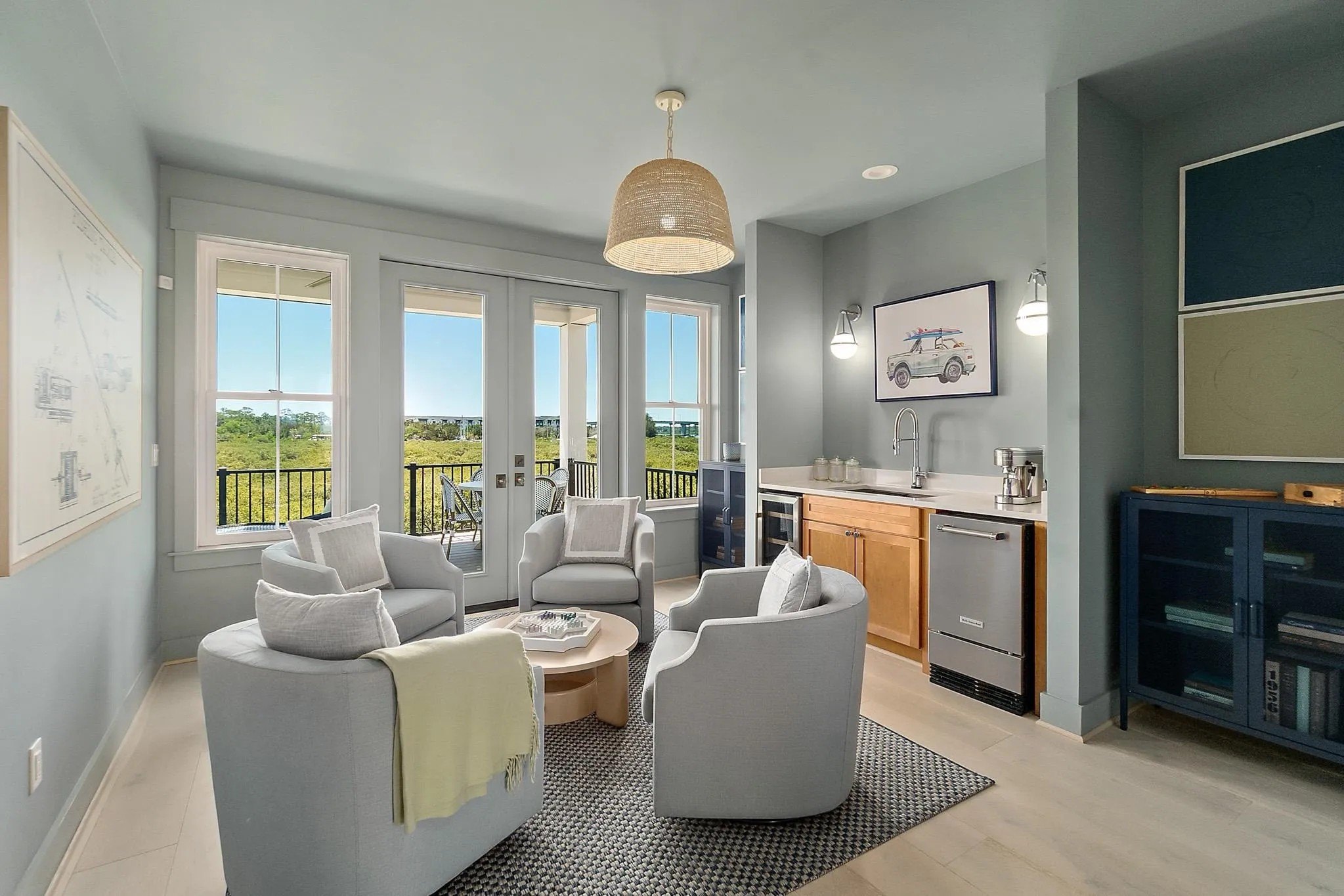 There's also a comfy loft area with a wet bar.