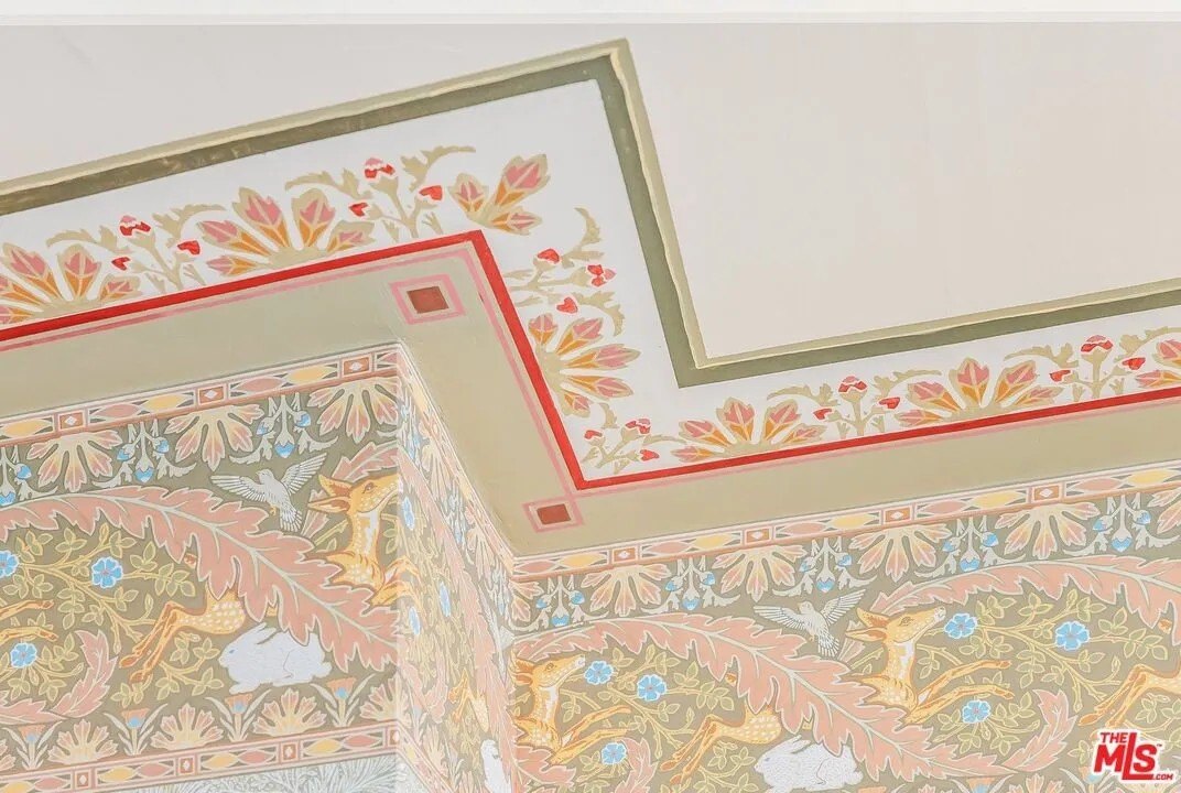 Every corner, even the ceilings, are cheerfully decorated with a period flair.
