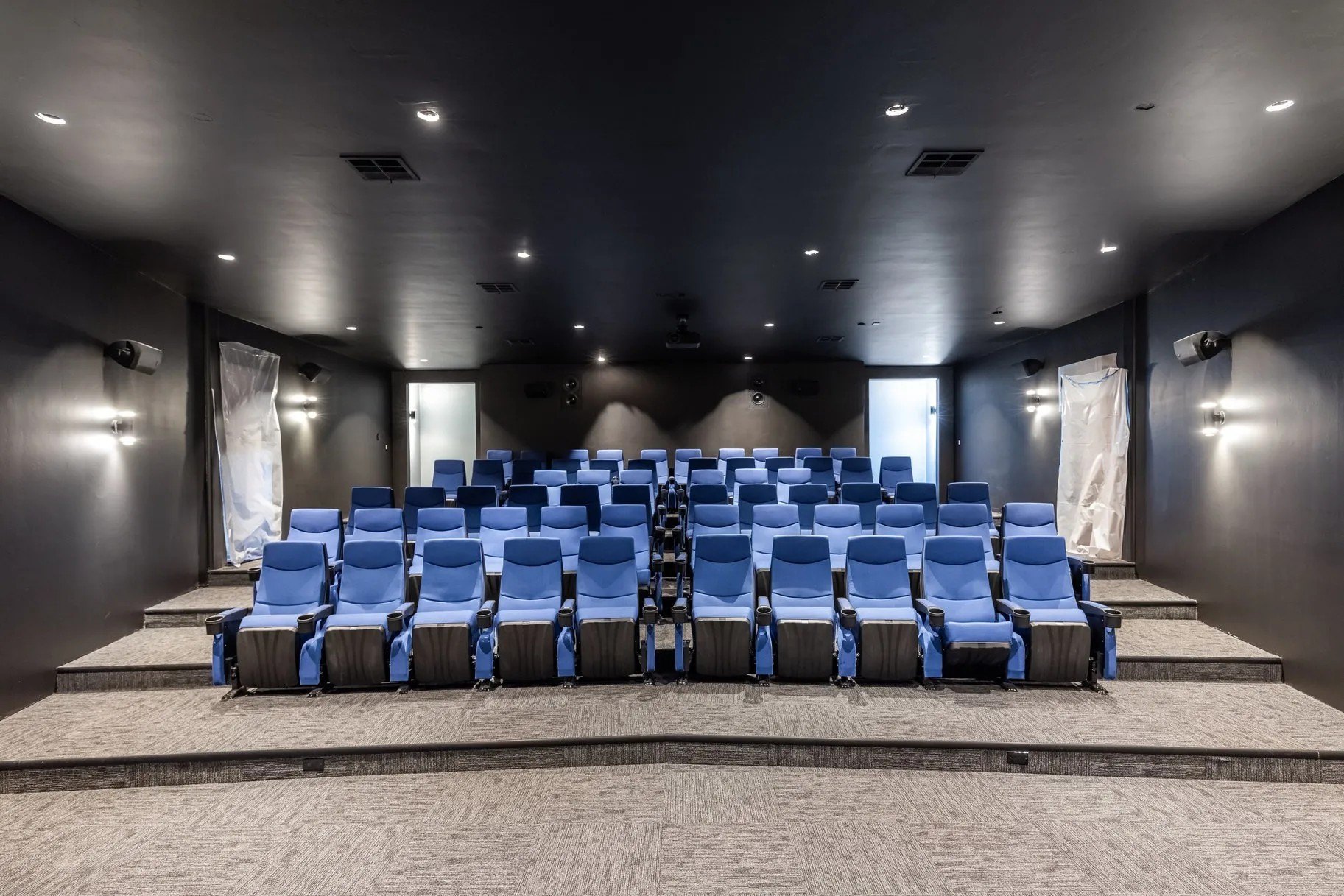 A Star Wars themed theater accommodates 64 viewers.
