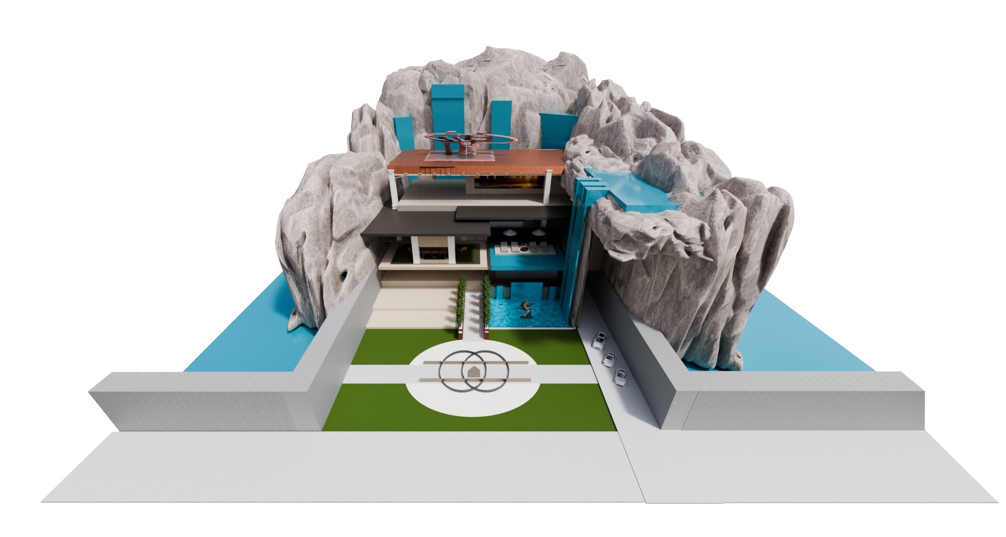 The Coterie Atelier's Fortress of Solitude is envisioned in a rocky canyon.