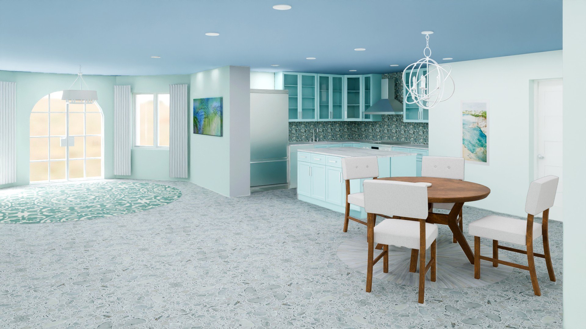 The Shore Projects, LLC entry used open spaces with cool and warm wood in their design.